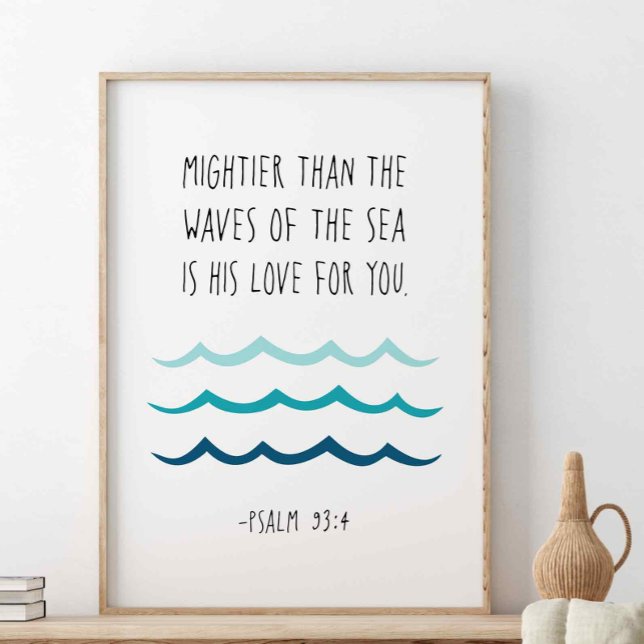 Mightier Than The Waves Of The Sea, Psalm 93:4 Poster (Creator Uploaded)