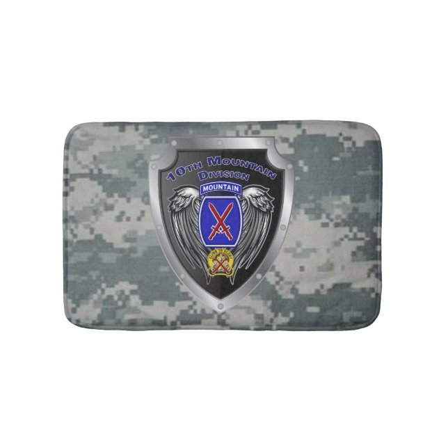Mighty 10th Mountain Division “Climb To Glory” Bath Mat (Front)