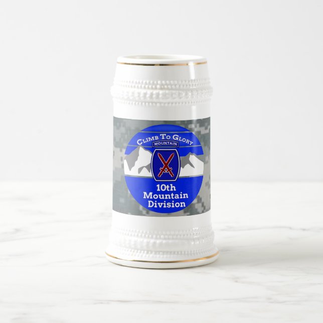 Mighty 10th Mountain Division “Climb To Glory” Beer Stein (Center)