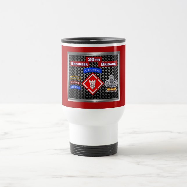 Mighty 20th Engineer Brigade-Airborne Travel Mug (Center)