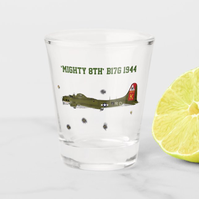 Mighty 8th B17G Shot Glass (Front)