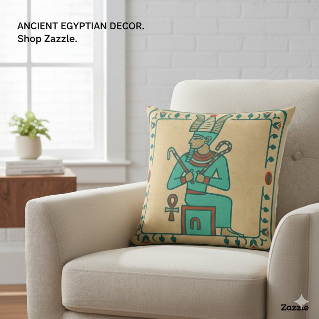  Mighty Ancient Pharaoh & Hieroglyphs Art Cushion (Creator Uploaded)