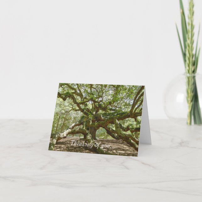 Mighty Angel Oak Thinking Of You Card (Front)