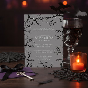 Mighty as the Oak Spooky Adult Birthday Invitation