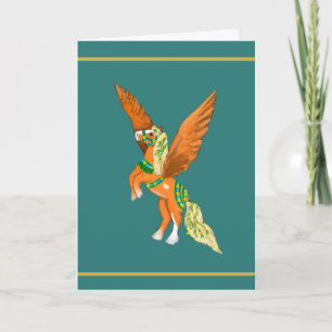 Mighty Belgian Pegasus Vintage Carousel Horse Card