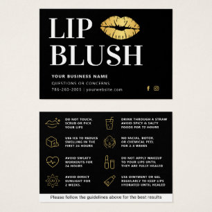 Mighty Black & Gold Lip Blush Aftercare Card