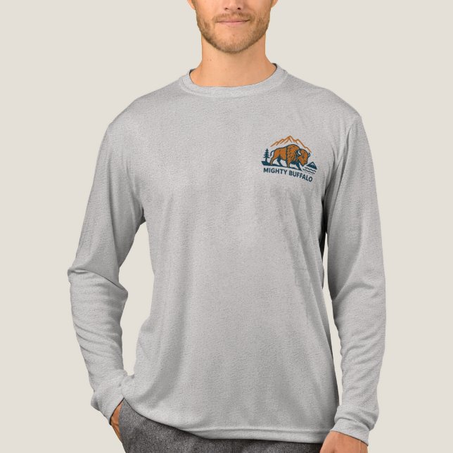 Mighty Buffalo adult long sleeve Tri-Blend Shirt (Front)