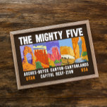 Mighty Five Utah National Parks List Vintage  Poster<br><div class="desc">The parks Zion,  Bryce Canyon,  Capitol Reef,  Canyonlands,  and Arches are collectively known as “The Mighty 5” in Utah.</div>