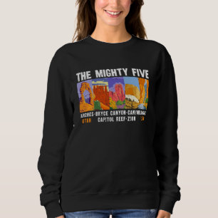 Mighty Five Utah National Parks List Vintage Sweatshirt
