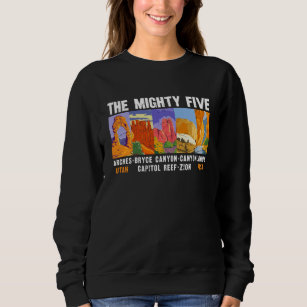 Mighty Five Utah National Parks List Vintage Sweatshirt
