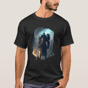 Mighty knight in armor with fire sword T-Shirt