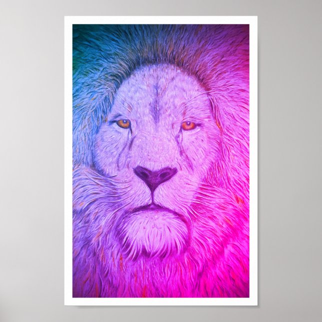 Mighty Lion Purple Poster (Front)