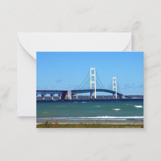 Mighty Mac - Mackinac Bridge - Plain notecard  (Front)