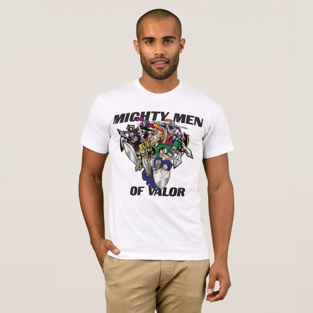 Mighty Men of Valour Christian T-shirt (Front Full)