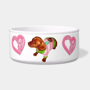 Mighty Mini Dachshund Dish and Bowl