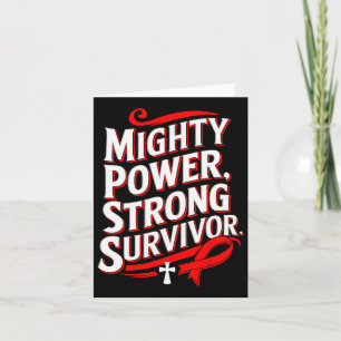 Mighty Power Strong Survivor Blood Cancer Awarenes Card