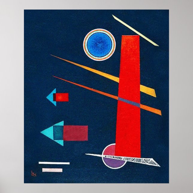 Mighty Red -  Kandinsky Modern Art Poster (Front)
