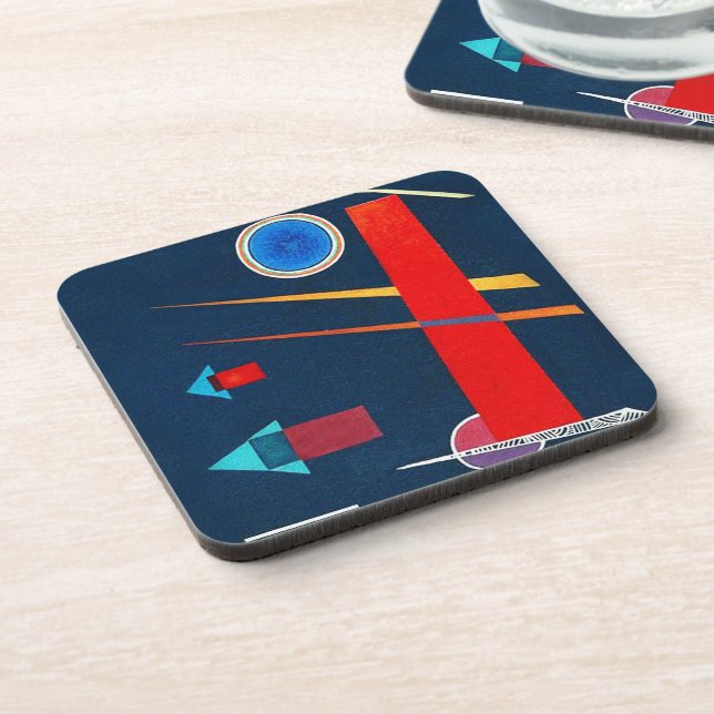Mighty Red -  Wassily Kandinsky Abstraction  Coaster (Left Side)