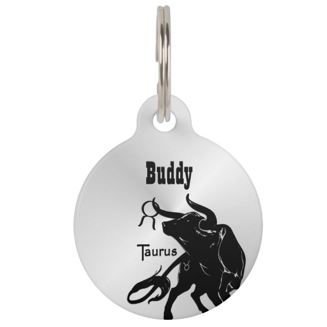Mighty Taurus the Bull Zodiac Pet Tag (Front)