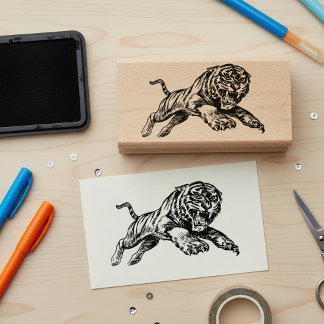 Mighty Tiger Wooden Art Stamp