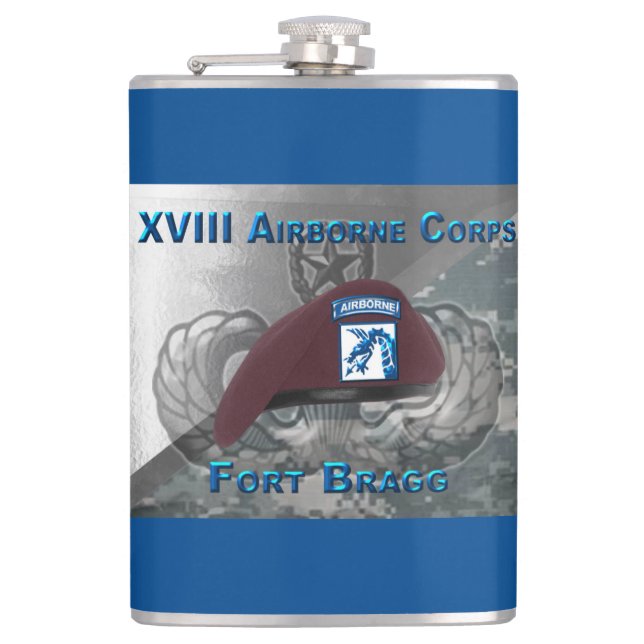 Mighty XVIII Airborne Corps Hip Flask (Front)