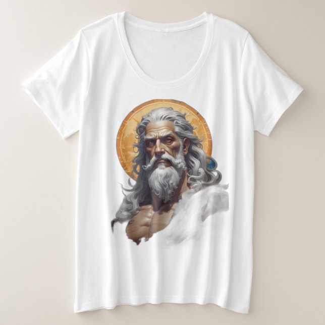 Mighty Zeus – God of Thunder Plus Size T-Shirt (Design Front)