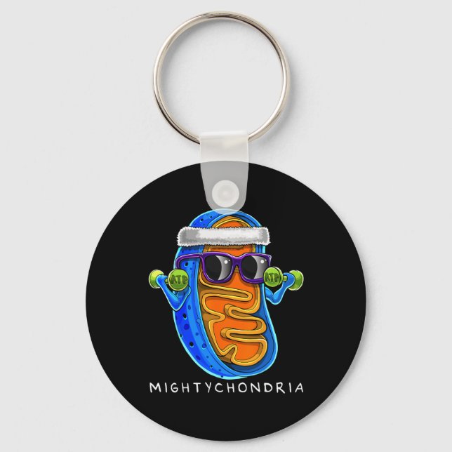 Mightychondria Cellular Biology Science Teacher Fu Key Ring (Front)