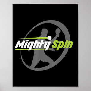 MightySpin  Ping Pong Tee   Table Tennis  Cool Poster
