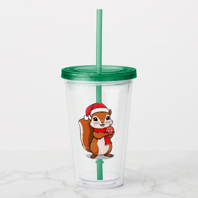 Mignon Christmas squirrel Acrylic Tumbler (Front)