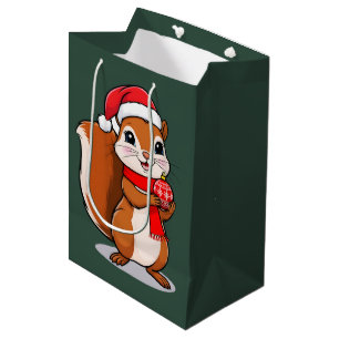 Mignon Christmas squirrel Medium Gift Bag