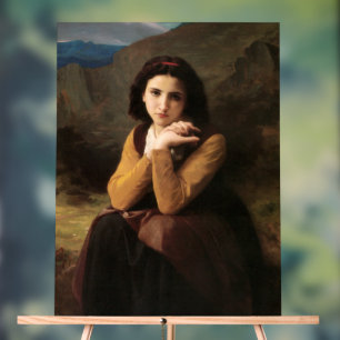 Mignon Innocence of Adolescent Girl, Bouguereau Acrylic Sign