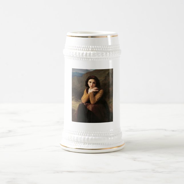 Mignon Innocence of Adolescent Girl, Bouguereau  Beer Stein (Center)