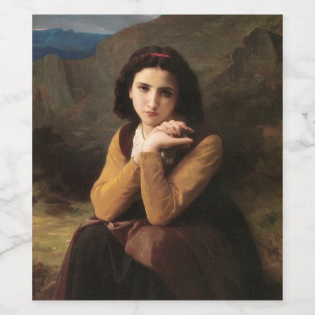 Mignon Innocence of Adolescent Girl, Bouguereau  Wine Label (Single Label)