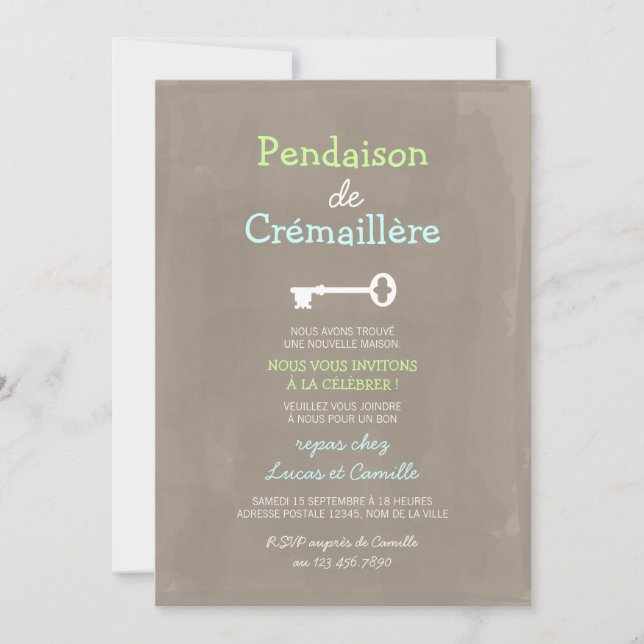 Mignon Pendaison de Crémaillère Invitation (Front)