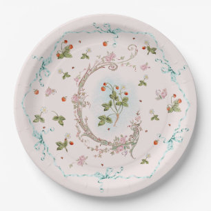 Mignonette Strawberries French Blue Large Plate