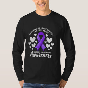 Migraine Headache Awareness We Fight As One Purple T-Shirt