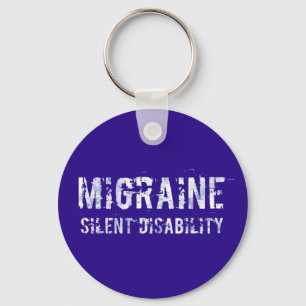 Migraine Silent Disability Awareness in Grunge Key Ring