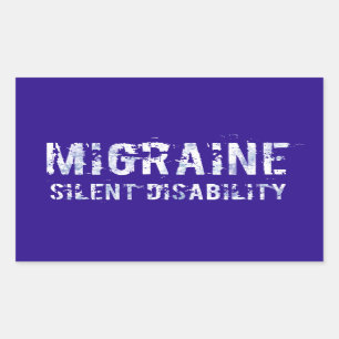 Migraine Silent Disability Awareness in Grunge Rectangular Sticker