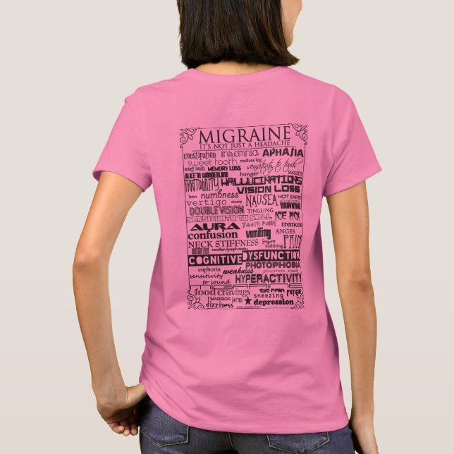 Migraine Tee Ladies Light Colours (Back)