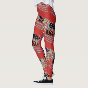 migrating fish Thunder_Cove red Leggings