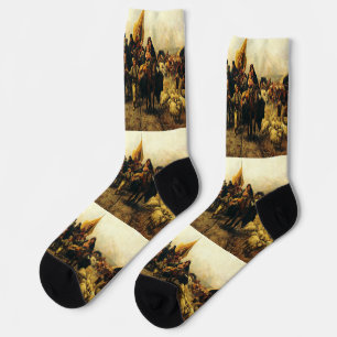 Migration of the Serbs by Paja Jovanovic Fine Art Socks