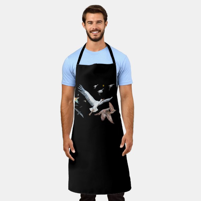 Migratory birds tracing their flights Illustration Apron (Worn)