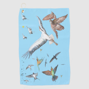 Migratory birds tracing their flights Illustration Golf Towel