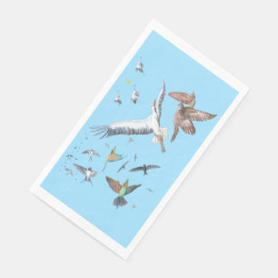 Migratory birds tracing their flights Illustration Napkin