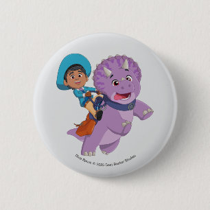 Miguel and Tango   Dino Ranch 6 Cm Round Badge