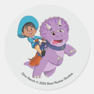 Miguel and Tango   Dino Ranch Classic Round Sticker