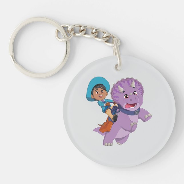 Miguel and Tango | Dino Ranch Key Ring (Front)