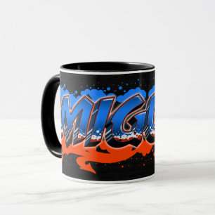 Miguel Vorname Name Graffiti blue orange Tasse Mug