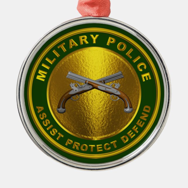 MIILTARY POLICE METAL TREE DECORATION (Front)
