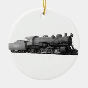 Mikado 2-8-2 Vintage Steam Engine Train Ceramic Tree Decoration